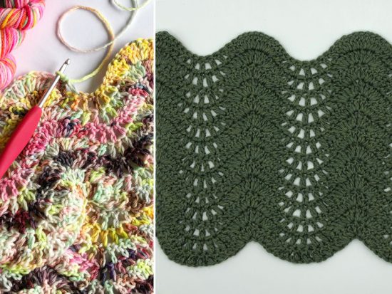 Feather And Fan Crochet Stitch Pattern With Video Tutorial